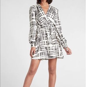 Express Abstract Print Wrap Front Dress